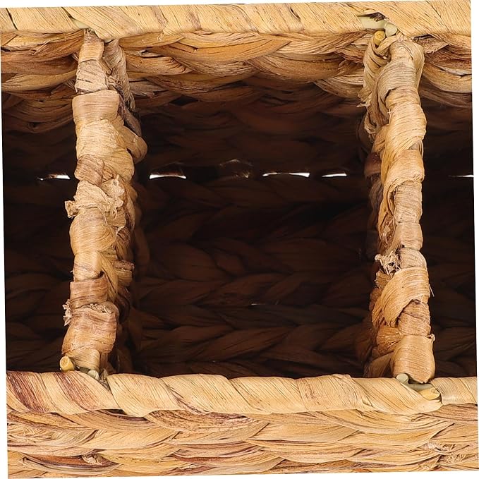 ABOOFAN Woven Storage Basket Decorative Organizer for Bathroom Bedroom and Office Rattan Design for Toiletries Household Items and Pet Toys