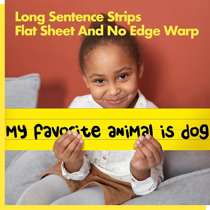 10 Pack Magnetic Sentence Strips, 5 Colors Ruled Writing Strip Dry Erase Sentence Learning Strip for School, Office, Classroom Supplies (Yellow/Pink/Blue/Green/Purple, 17” x 3”)
