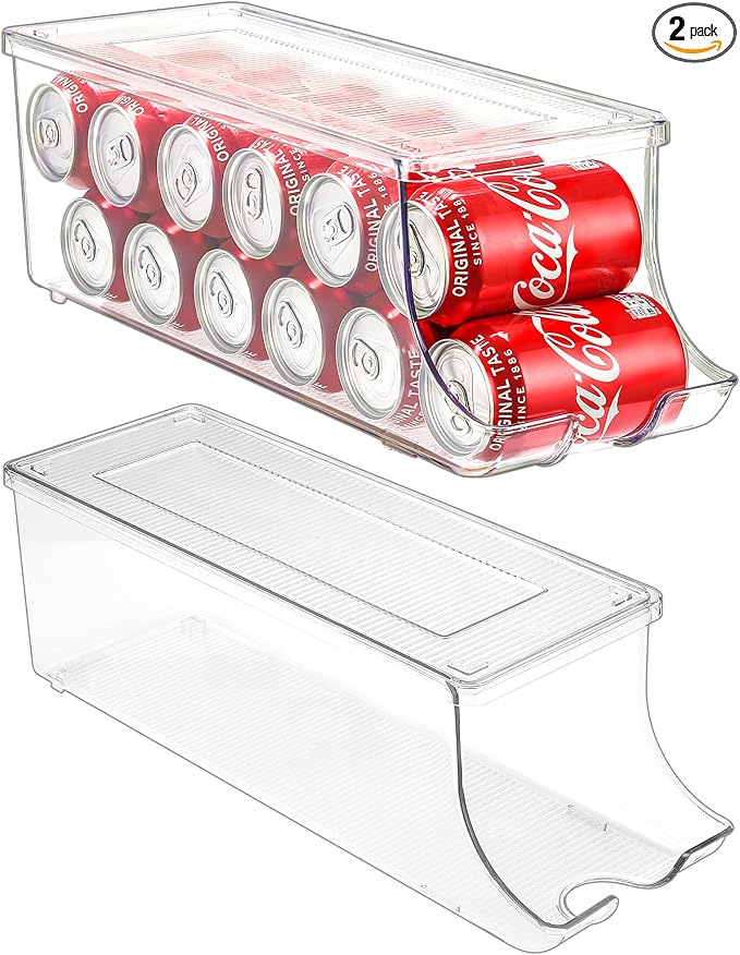 Puricon 2 Pack Soda Can Organizer Dispenser for Refrigerator Fridge