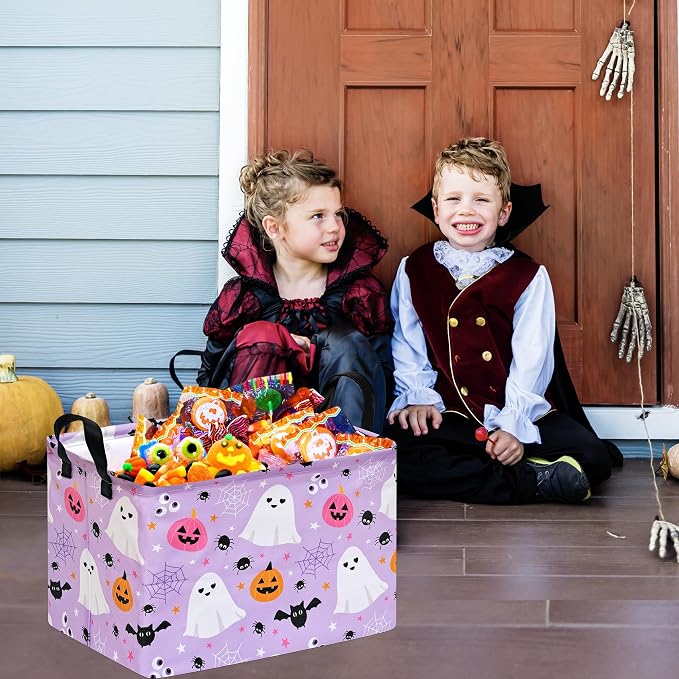 Halloween Storage Basket Home Shelf Basket Rectangle Organizer Box Clothes Laundry Hamper Nursery Bin Gift Laundry Basket with Handles