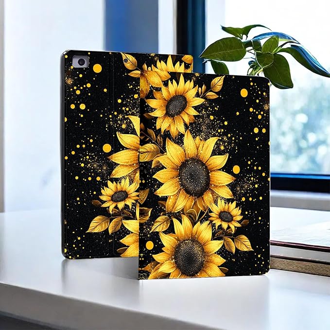 for Microsoft Surface Pro X/Pro X Plus-13 2019/2020/2021/2024 Tablet Case,Auto Wake/Sleep,Adjustable Stand Protective Cover - Sunflower