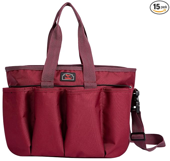BARN & STABLE 600Denier 3000mm/3000mvp Super Waterproof, Breathable Horse Grooming Tote with 7 Pockets, Tear-resistant Tack Storage, Carry Bag Caddy for Horse, Cow, Donkey, Goats, Dog