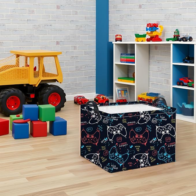 Rectangular Game Basket for Boys Kids Baby Storage Basket Storage Bin Organizer Box Room Decor(Game)