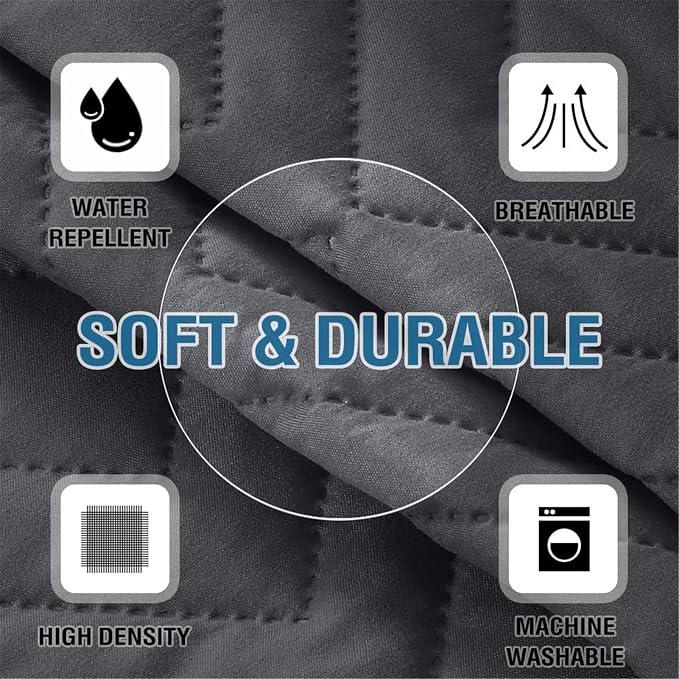 2Pcs Armrest Chair Covers for Sofa Waterproof Couch Arm Covers Armchair Covers for Arms Sofa Arm Covers Sofa Armrest Organizer for Magazine,Tablet,Phone (Grey)