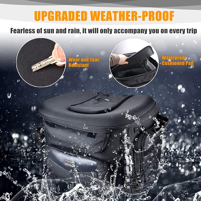 Motorcycle Dog Carrier, Portable Pet Carrier Pet Travel Bag Cat Carrier Crate for Harley Street Glide Road King Touring TrikeTriumph Tiger 900 BMW F650GS (Black)
