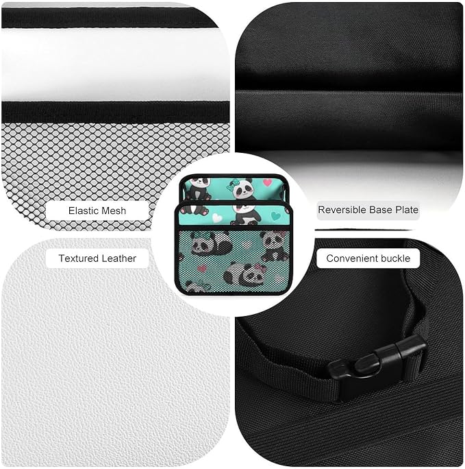 Car Backseat Organizer Hanging Storage Pocket Auto Garbage Bag, Panda | Bears, Vehicle Back Seat Pouch PU Leather Travel Essentials Accessories