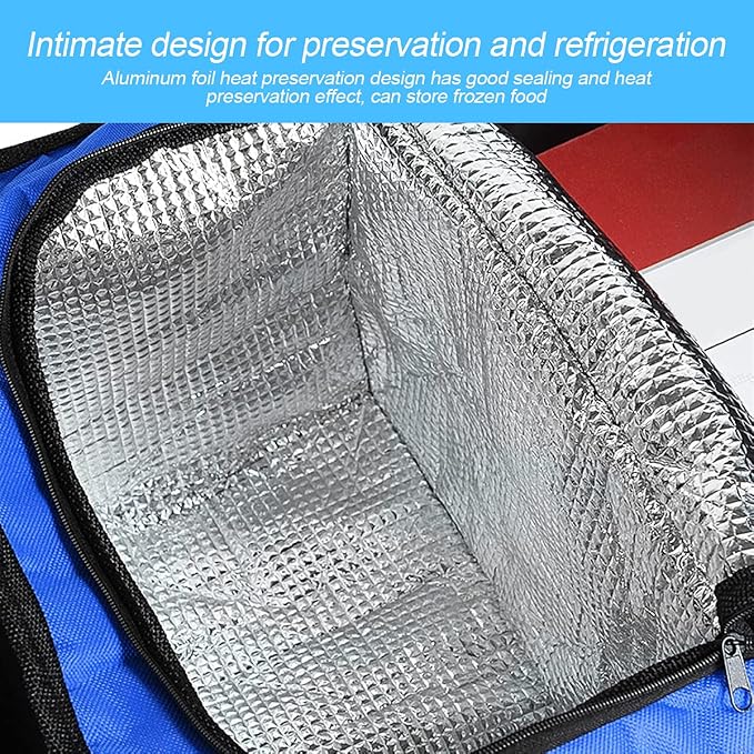 8sanlione Car Trunk Organizer, 3 Compartments, Insulated Section, Blue | For sedans, SUVs, vans, woven fabric shell, side grips, light-item sorting, wipe-clean care, automotive interior accessories