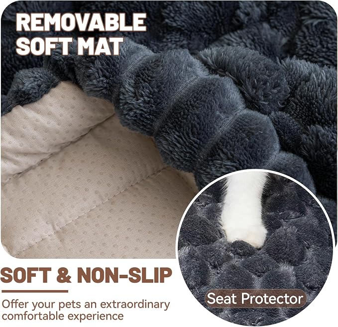 Dog Bed for Car Back Seat, Waterproof Dog Blanket for Car, Dark Grey | Dog Bed for Car, Back Seat Dog Bed, Washable & Non-Slip Travel Pet Mat for For the Back Seat and Trunk, Fits Car, Truck & SUV