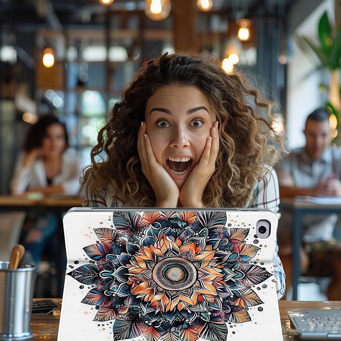 for Microsoft Surface Pro 11/10/9-13" 2024/2022 Tablet Case,Auto Wake/Sleep,Adjustable Stand Protective Cover - Mandala Art