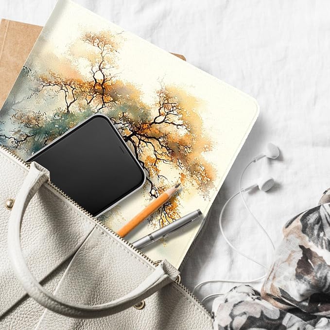 for Microsoft Surface Pro X/Pro X Plus-13 2019/2020/2021/2024 Tablet Case,Auto Wake/Sleep,Adjustable Stand Protective Cover - Watercolor Tree
