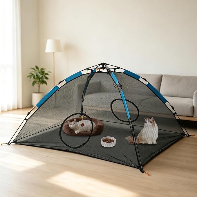 Cat Tent for Indoor and Outdoor Cat Enclosures(Outdoor, Tunnel, and Pet playpen) X-Large Portable Cat Tunnel Play Tents for Cats Rabbits and Small Animals