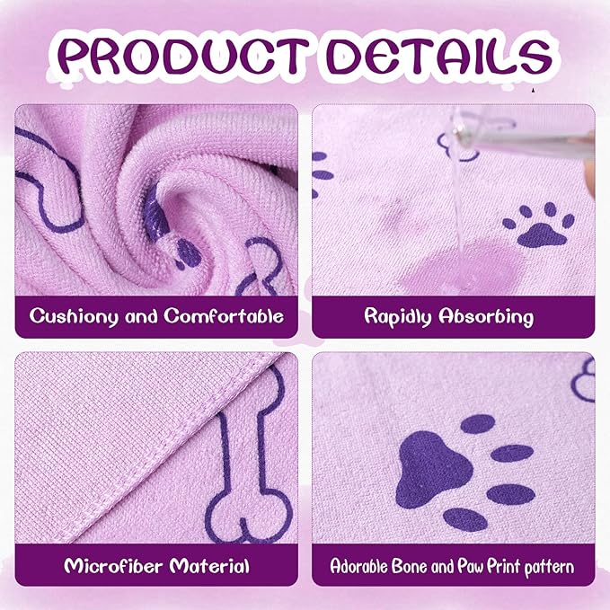 20 Pcs Dog Towels for Drying Dogs Bulk 20 x 40 Inch Quick Drying Pet Bath Towels Colorful Pet Grooming Towel Absorbent Microfiber Towel for Small Medium Large Dog Puppy Cat (Multicolor)