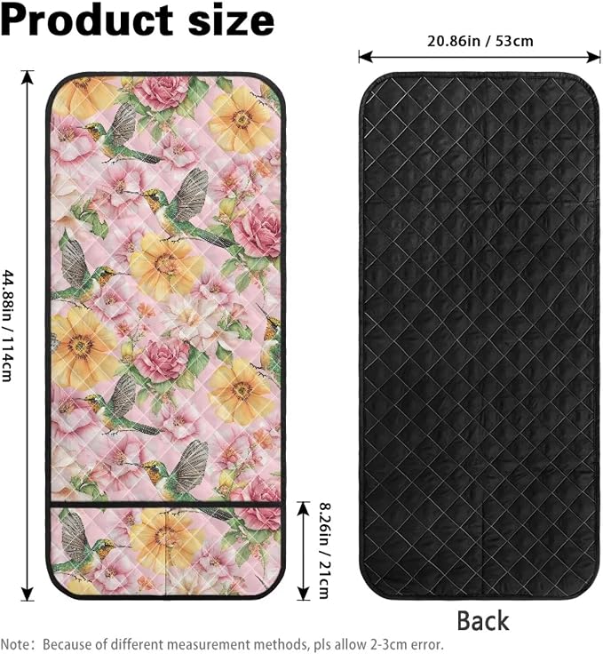 Hummingbird Pattern Sofa Armrest Covers Non-Slip Arm Rest Covers Washable Couch Arm Cover with 2 Pockets Dustproof Furniture Protector for Living Room Decoration