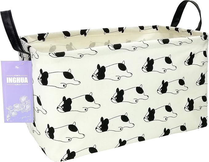 Rectangular Bulldog Storage Basket | Gifts Bag for Toys,Books,Clothes,Gifts,Pets-Perfect for Home,Office,Nursery,Dorm,Shelf