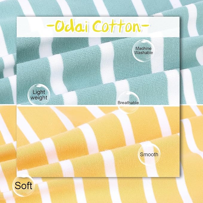 MIHACHI Dog Shirts Cotton Striped T-Shirt, Summer Pet Clothes for Small Dogs, 2-Pack Soft Puppy Apparel Cat Tee, Sleeveless Lightweight, Quick Dry, Breathable,Stretchy, Blue Yellow S