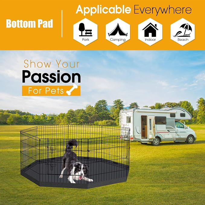 Peekaboo Dog Playpen Bottom Pad 24 Inch, Waterproof Floor Protector | Waterproof 24 Inch Dog Playpen Bottom Pad, 600D Oxford Floor Protector