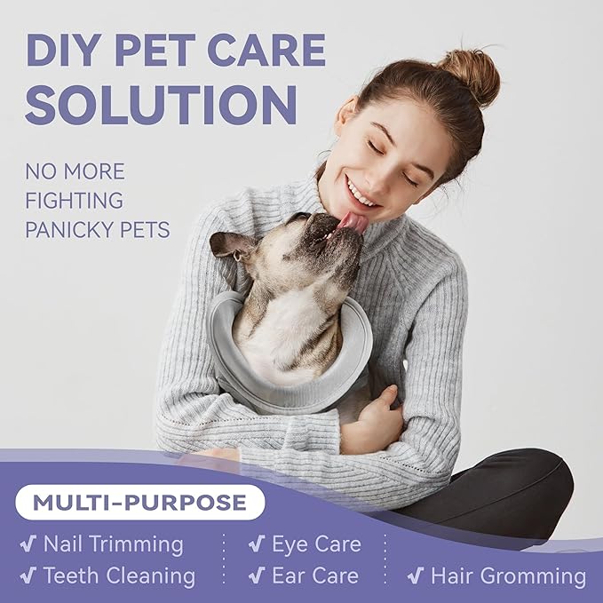Loflaze Dog Grooming Hammock Harness for Dogs & Cats with Pet Nail Clipper Trimmer - Cat Hanger Sling for Trimming Clipping Nails- Dog Hammock Restraint Bag for Small Medium Large pet （ Purple XS）
