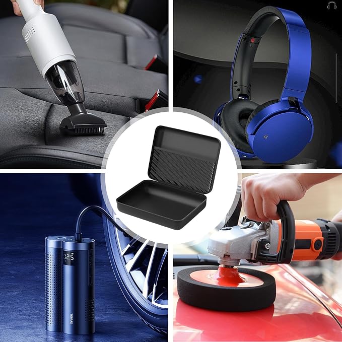 Car Vacuum Cleaner Storage Bag Portable Tool Storage Case, Portable Pouch | Car Vacuum Cleaner Tool Bag Zipper Closure, Pet Hair Organizer for Cleaner, Inflatable Pump, Earphone Cable, Sunglasses