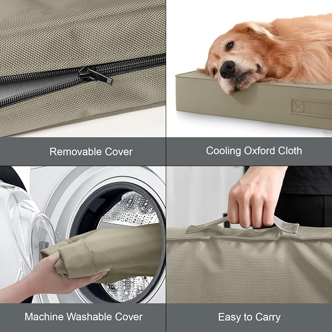 Waterproof Orthopedic Dog Crate Bed for Small Dogs & Cats | Egg Crate Foam, Fits 24x18 Crates, TPU Waterproof Layer, Machine Washable 1680D Oxford Cover, Small Pets Up to 20 lbs