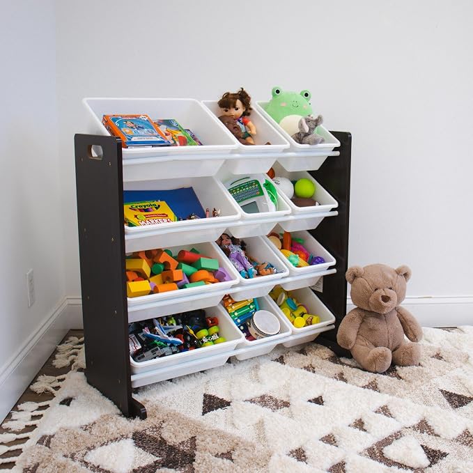 Humble Crew Kids Toy Organizer with 12 Bins, 4 Tier Storage for Playroom