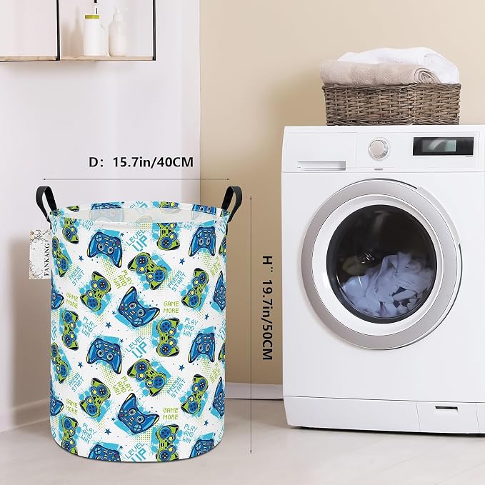 Game Storage Bin Foldable Nursery Basket | Foldable with Waterproof PE Coating Organizer Bin for Kids Boys and Girls,Office,Bedroom,Clothes