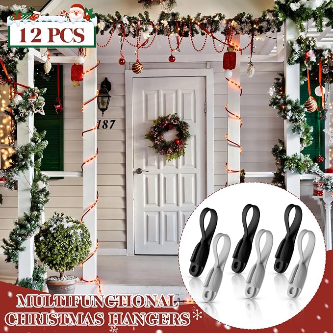 12 Pcs Cord Bundlers Organizer for Appliances, Black, Gray | Self Adhesive Kitchen Sticky Silicone Holder Organizer for Air Fryer, Toaster, Home Decorations Accessories