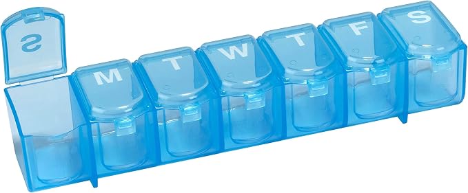 EZY DOSE Weekly (7-Day) Pill Case, Medicine Planner, Vitamin Organizer Box, Large Push N' Pop Open Compartments, Convenient and Easy to Use, Color May Vary, BPA Free | Vitamin & Prescription Medicine Case, Push N' Pop Open Compartments, Convenient & Ea...