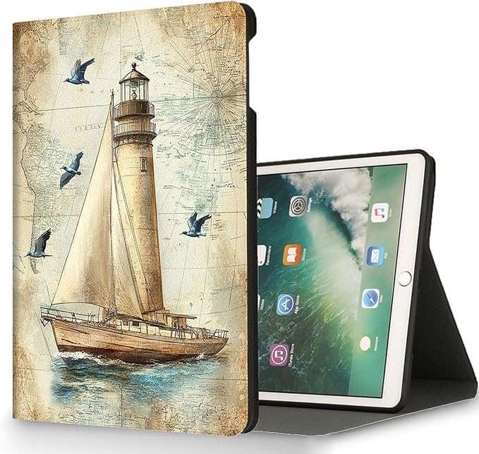 for Microsoft Surface Pro 11/10/9-13" 2024/2022 Tablet Case,Auto Wake/Sleep,Adjustable Stand Protective Cover - Vintage Nautical Map