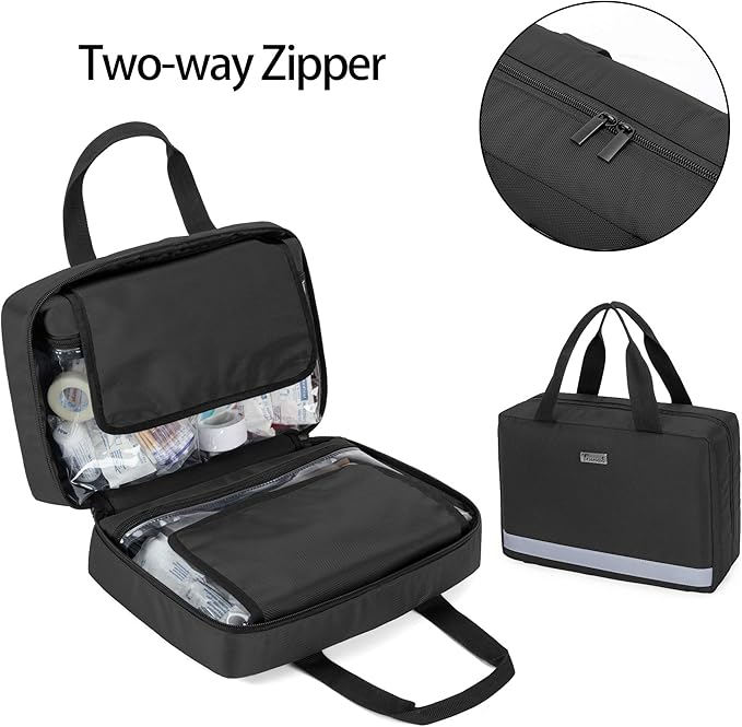 Trunab Small First Aid Kit Bag Empty Portable Emergency Kits Trauma Bag | Medical Pouch Ideal for Car, Home, Camping and Hiking,Bag Only