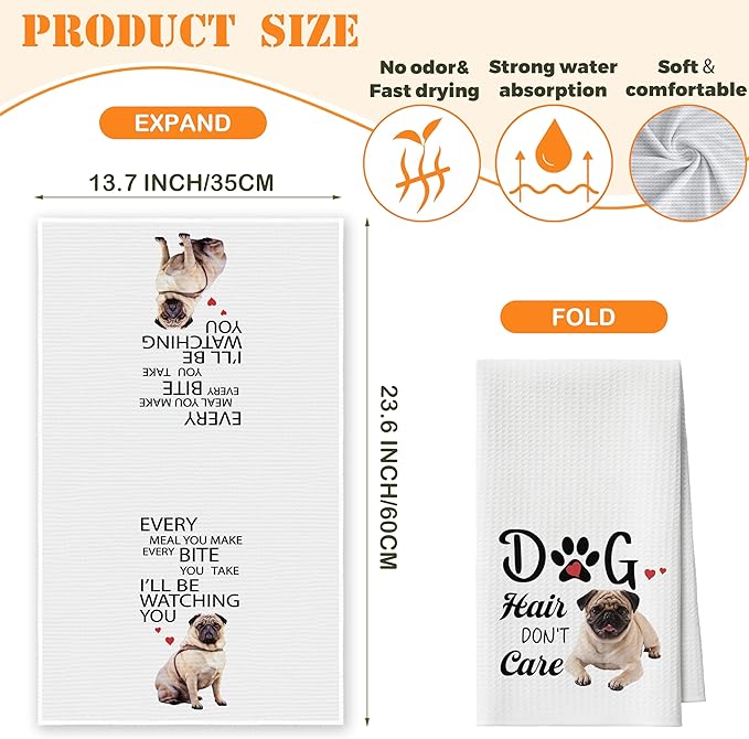 Kitchen Towels Set of 2, Every Meal You Make Dish Towel for Kitchen Bathroom, Bulldog Decorative Hand Towels, Pet Fast Drying Tea Towel, Housewarming Bulldog Gifts for Dog Lovers Women -08