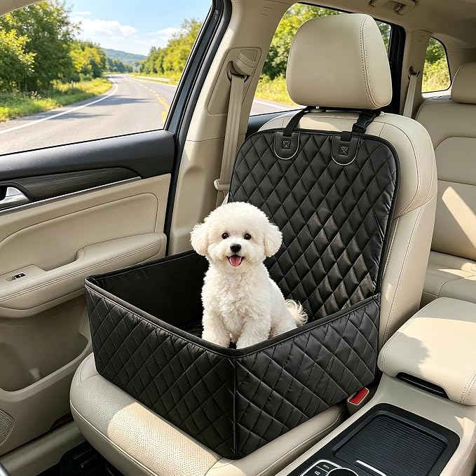 Car Dog Seat for VW Caddy 4 (IV) SA I 2015-2020, Pet Booster Seat Car Travel Bed Puppy Carrier Seat Console Protector Travel Carrier for Small Pets Dogs