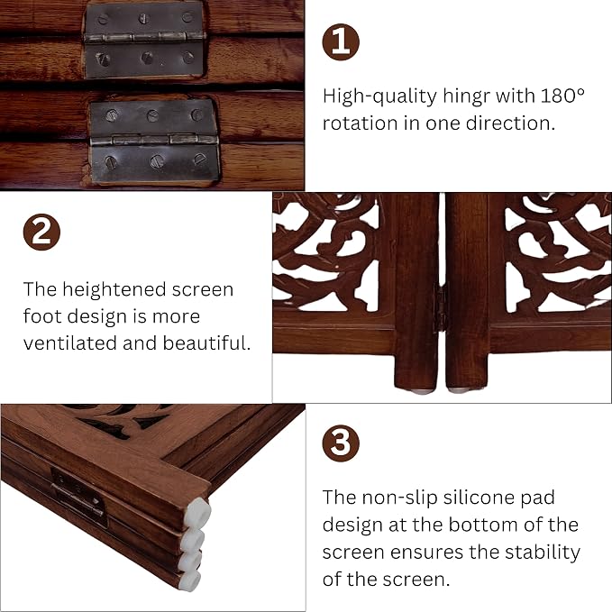 Lightnpro 4-Panel Wooden Dog Gate – 72 Inch Extra-Wide Foldable Freestanding Pet Barrier, Rustic Burnt Finish Indoor Safety Fence for Small Dogs & Puppies – 24x18 Inch Panels