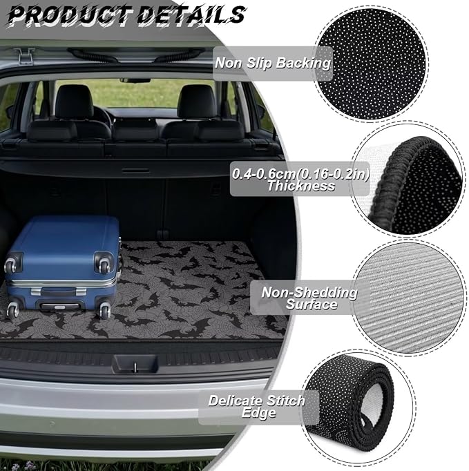 Mandala Print Universal Cargo Mat for Truck, All Weather Non Slip Car Trunk Liner 29" x 39", Washable Durable Pet Friendly Purple Rear Cargo Protection