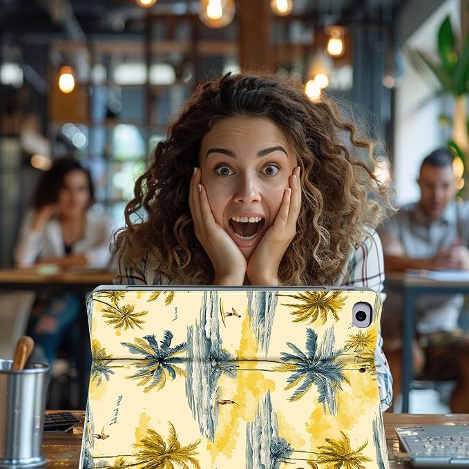 for Microsoft Surface Go 4/3/2/1-10.5" 2021 Tablet Case,Auto Wake/Sleep,Adjustable Stand Protective Cover - Palm Surf Print