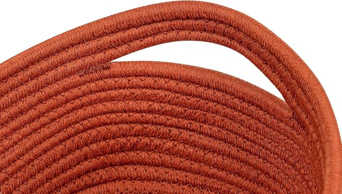 CubesLand Toys Closet Storage Organizer Baskets Bins | Woven Basket for Organizing,Decor Basket for Living Room,Bedroom,Perfect for Pet Toy&Food Storage,2pack Brick Red