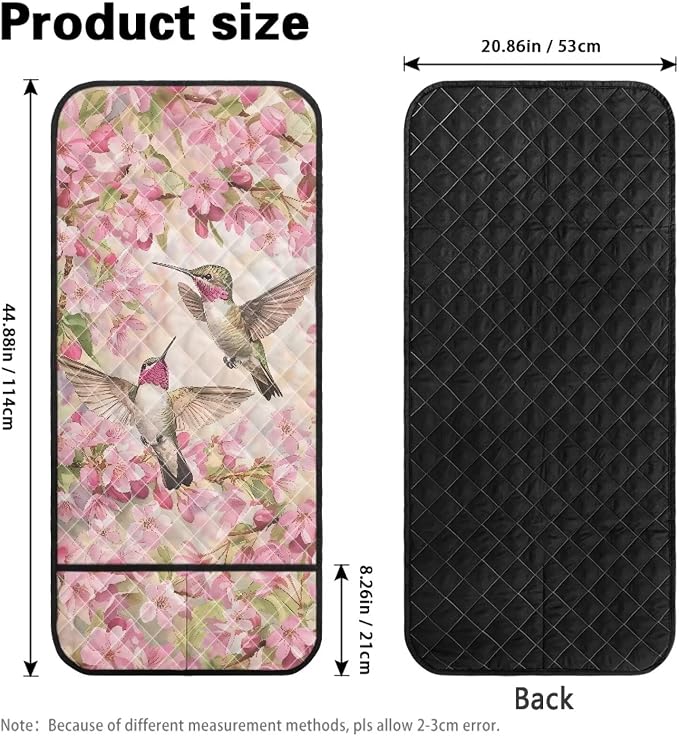 Hummingbird Cherry Blossom Chair Arm Protectors with 2 Pockets Stretch Couch Armrest Cover,Arm Rest Covers for Sofa,Dustproof Soft Armchair Covers for Arms Wasahble Sofa Arm Slipcover