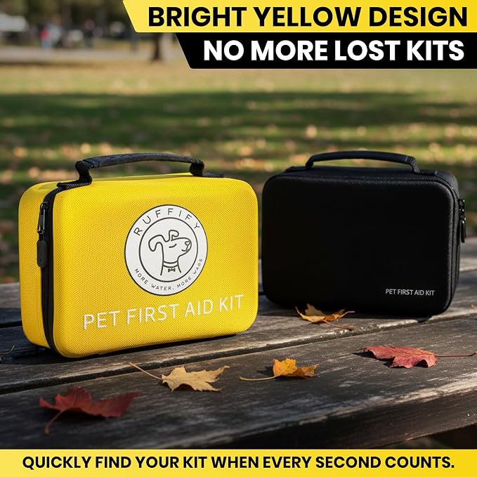 Dog First Aid Kit, Cat and Pet Emergency Kit, Vet Approved, 74 Pcs | High quality, easy to open compact kit, Ideal gift for dog lovers, cat owners, pet parents. Home, travel, hiking, camping.