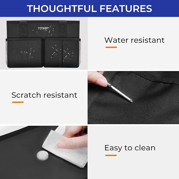 Ytonet Cleaning Caddy, Water Resistant Cleaning Supplies Organizer, Black | With Leakproof Cooler bag, Foldable Divider, Handle, Housekeeping Tote for Cleaners, Kitchen, Bathroom, Car Tool Caddy