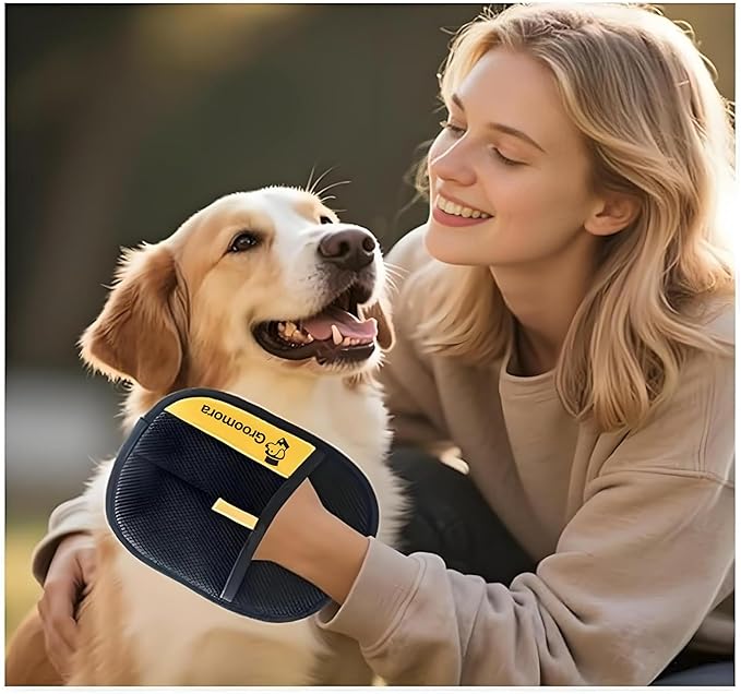 Pet Hair Removal Glove for Dogs & Cats - Upgraded Reusable Electrostatic Pet Hair Glove, Pet Hair Remover Tool for Laundry, Couch, Carpet & Car Seat, Gentle Grooming Mitt