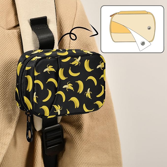 Ollabaky Yellow Banana Pill Organizer Travel Pill Cases Bag Portable Pill Container 7 Days Pill Box Organizer Vitamin Supplement Holder with Zipper for Family Business
