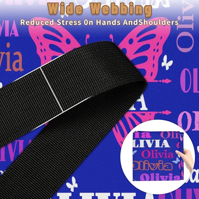 Custom Name Large Clothes Storage Organization with Lids, Kids Toys Bin Shelf Basket, Bedding Clothes Towel Navy Blue Butterflies Storage Bin for Nursery, Gift Basket, Pet Basket