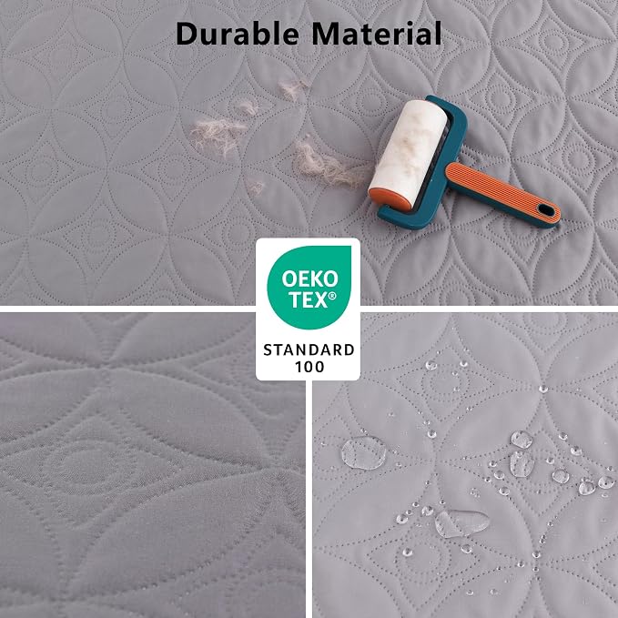 Waterproof Couch Cover for Dogs - Washable Pets Furniture Protector | TPU Leak-Proof Liner, Lightweight & Reversible, Fits Chair, Sofa, Bed, 82" x 102" , Lightgrey/Cream