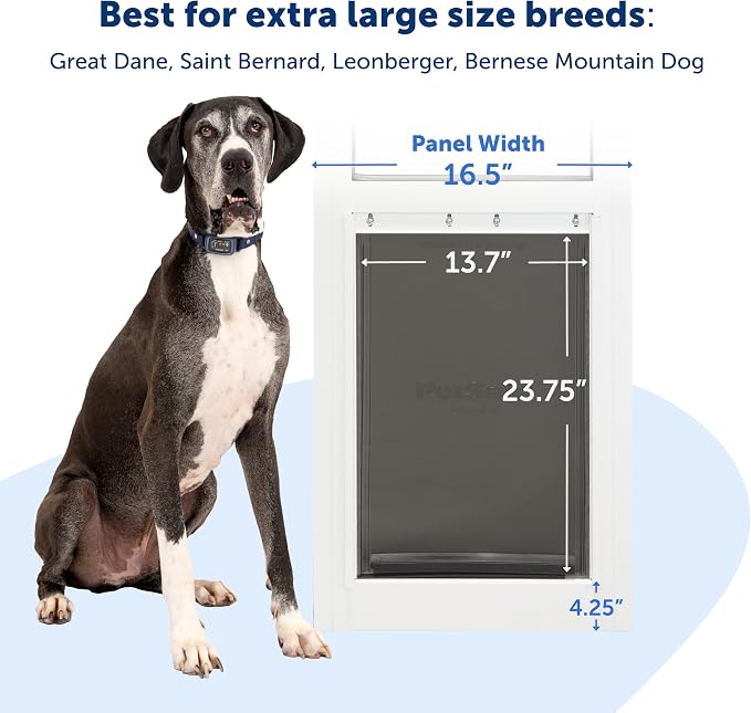 PetSafe Sliding Glass Pet Door, 1 Piece, XL Dogs to 220 lb, White