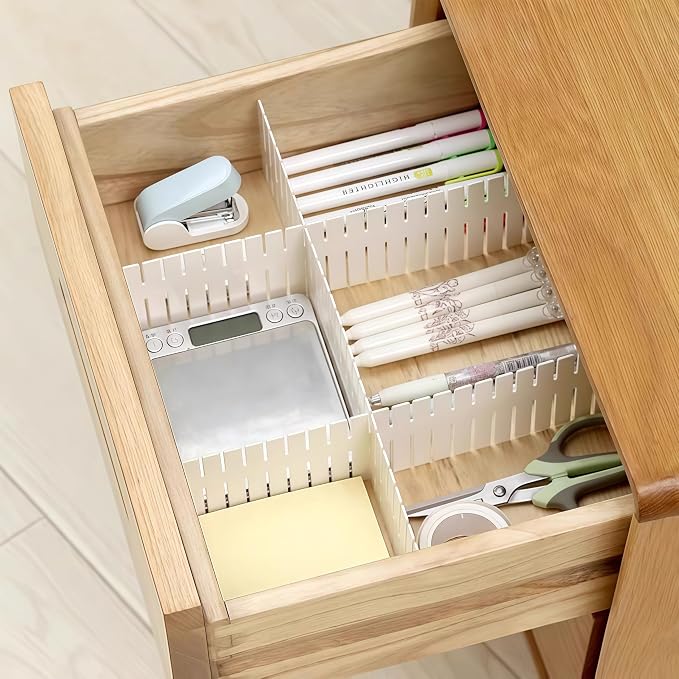 Adjustable Drawer Dividers,14.5"x16 Pack,Tool Box Drawer Dividers | Extra Long, Plastic Drawer Dividers Organizers,for Kitchen Bedroom Bathroom,Drawer Separators for Clothes Socks Underwear Bra