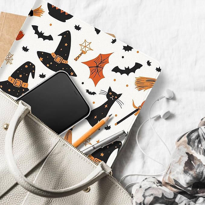 for Microsoft Surface Go 4/3/2/1-10.5" 2021 Tablet Case,Auto Wake/Sleep,Adjustable Stand Protective Cover - Halloween Witch Hat Cat
