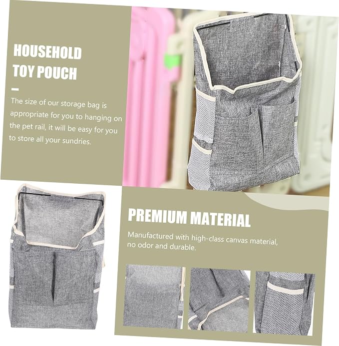 POPETPOP PET Storage Bag Multi-Function Toy Container Hanging Design Convenient Food Pouch for Dogs and Cats Sturdy and Versatile Organizer for PET Supplies