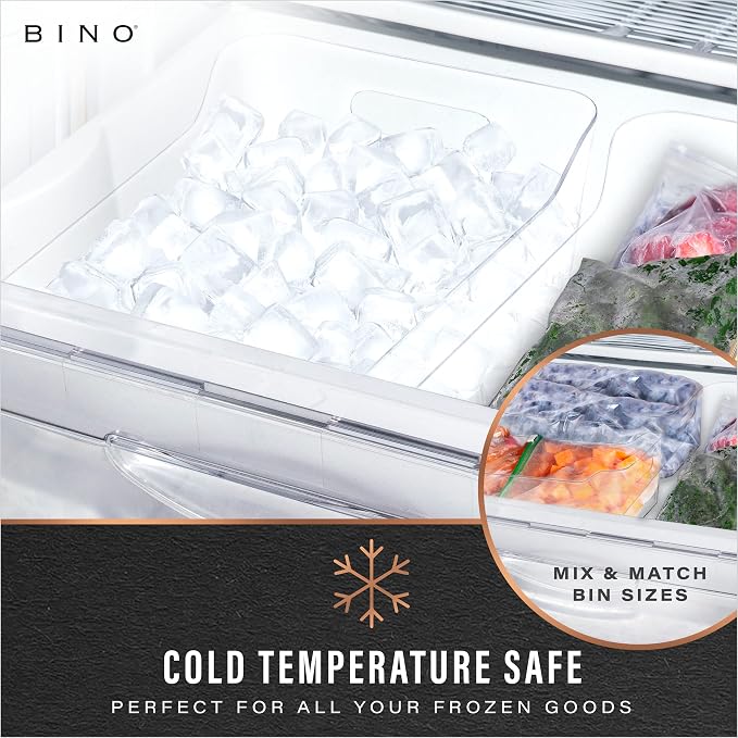 BINO | Plastic Storage Bins, Small - 6 Pack, Clear | THE SOHO COLLECTION | Pantry Organizers and Storage Containers Fridge Organizer Bins Kitchen Cabinet Organizer Medicine Cabinet Bin