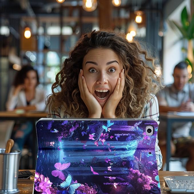 for Microsoft Surface Pro 11/10/9-13" 2024/2022 Tablet Case,Auto Wake/Sleep,Adjustable Stand Protective Cover - Dream Butterfly Waterfall