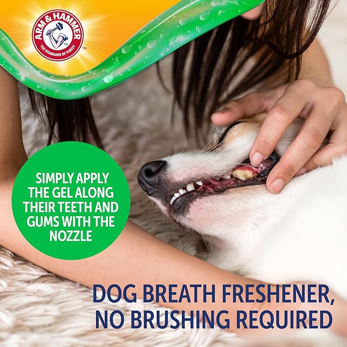 Arm & Hammer Complete Care Brushless Oral Gel for Dogs, No-Brush Toothpaste Formula, Fresh Breath, Tartar Control - Baking Soda Enhanced Dental Dog Supplies, Peanut Butter Flavor, 4oz
