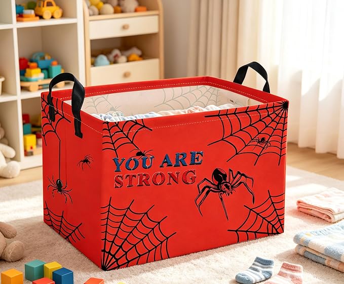 Rectangle Kids Baskets Sdiper Basket Cute Storage Bin Fish Box for Room Decor Gift Basket(wenzizhizhu)